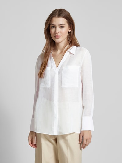 BOSS Regular Fit Bluse aus Viskose-Leinen-Mix Modell 'Bosala' Weiss 4