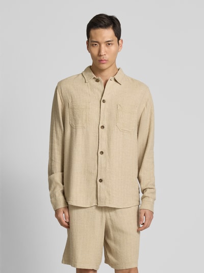 Les Deux Regular Fit Hemdjacke mit Brusttaschen Modell 'Hamilton' Sand 4