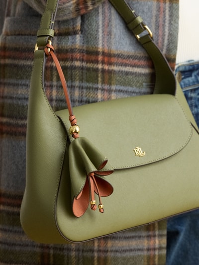 Lauren Ralph Lauren Brelok do kluczy z naturalnej skóry Limonkowy 1