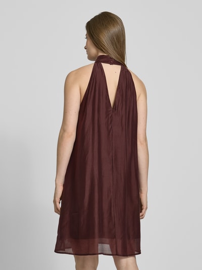 MSCH Copenhagen Knielanges Kleid mit Neckholder Modell 'Alithea Faustina' Bordeaux 5