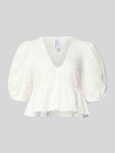 Mango Cropped Blusenshirt mit V-Ausschnitt Offwhite 2