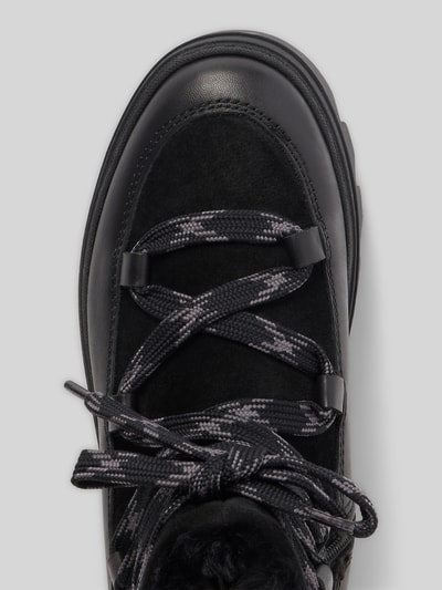 Produktfoto, Boots aus echtem Rindsvelours von Tamaris, Optik: Unifarben, Wildleder-Optik, Schuhspitze: Rund, Profilsohle, Schnürung, Label-Prägung, Materialverarbeitung: Veloursleder