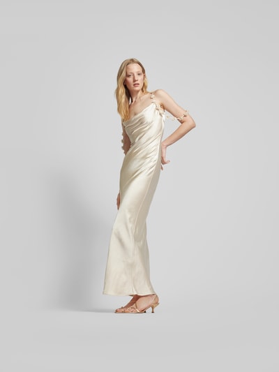 Self-Portrait Maxikleid mit Wasserfall-Ausschnitt Offwhite 1