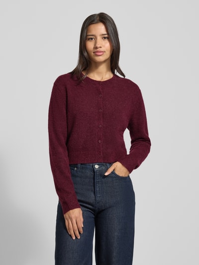 HUGO Regular Fit Strickjacke mit Woll-Anteil Modell 'SFEBRA' Bordeaux 4