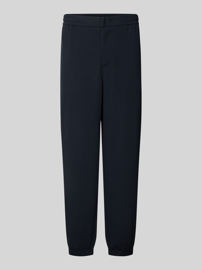 Produktfoto, Hose mit Strukturmuster und Eingrifftaschen von Emporio Armani in Dunkelblau, Regular Fit, Viskosemix, strukturierte Textur