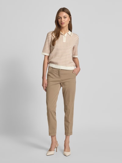 Cambio Slim Fit Hose mit verkürztem Schnitt Modell 'STELLA' Mittelbraun 1