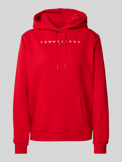 Tommy Jeans Regular Fit Hoodie mit Label-Stitching Rot 1