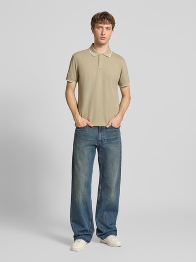 Blend Regular Fit Poloshirt mit Logo-Stitching Modell 'Hedin' Taupe 1