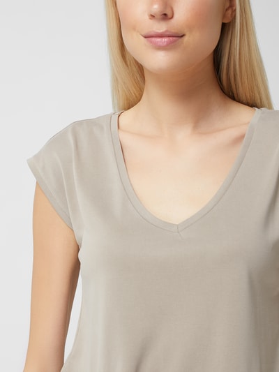 Pieces T-Shirt aus Modalmischung Modell 'Kamala' Sand Melange 3