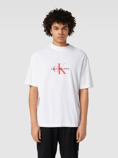 Calvin Klein Jeans T-shirt z nadrukiem z logo Biały 4