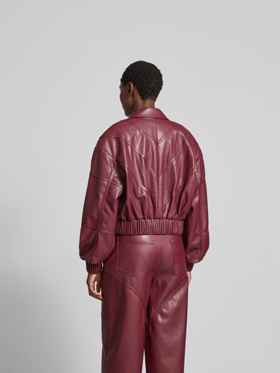 ROTATE Regular Fit Bomberjacke in Leder-Optik Bordeaux 5