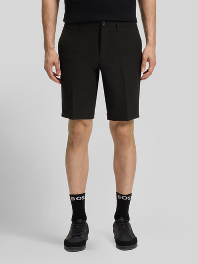 BOSS Green slim fit chino short met persplooien Zwart - 4