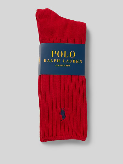 Produktfoto, Sokken met labelstitching model 'CREW SOCK' van Polo Ralph Lauren Underwear, heren, katoenmix met stretch, effen design, ribboordjes.