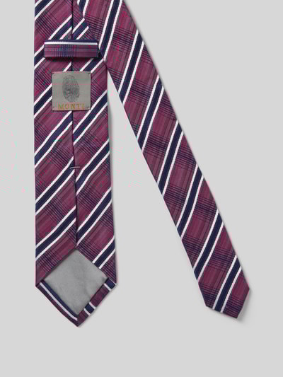 Monti Zijden stropdas met all-over print (7 cm) Bordeaux - 2