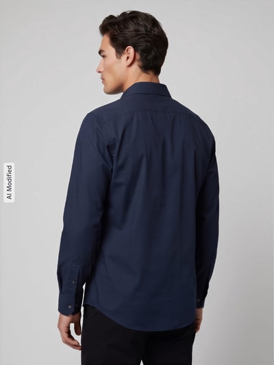 OLYMP Level 5 Body fit zakelijk overhemd van katoenmix Marineblauw - 5