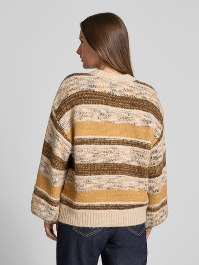 MSCH Copenhagen Sweter z dzianiny z mieszanki wełny lana model ‘Constance’ Musztardowy 5