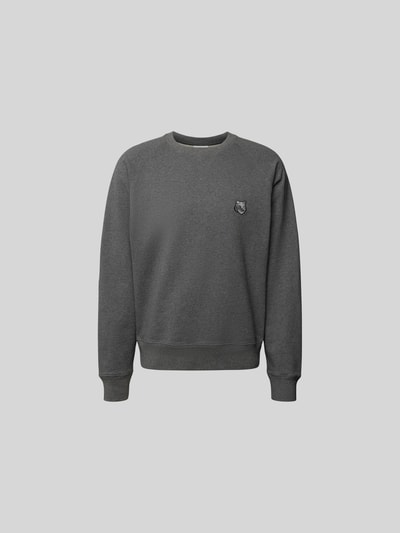 MAISON KITSUNE Sweatshirt mit Strukturmuster Anthrazit Melange 2