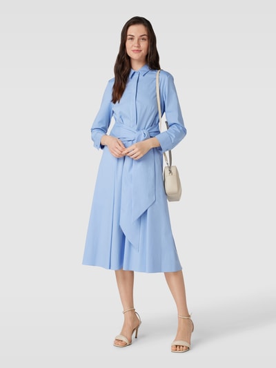 BOSS Midi-jurk met doorknoopsluiting, model 'Debrana' Lichtblauw - 1