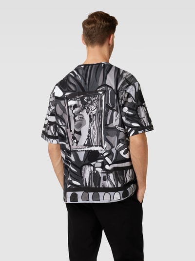 Carlo Colucci T-Shirt mit Allover-Muster Black 5