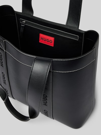 HUGO Torba shopper z wyhaftowanymi logo Czarny 5