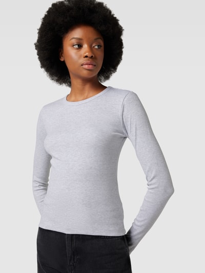 Vero Moda Shirt met lange mouwen en ronde hals, model 'CHLOE' Lichtgrijs gemêleerd - 3