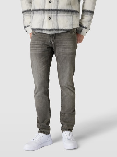 Baldessarini Tapered Fit Jeans in unifarbenem Design Modell 'Jaden' Graphit 4