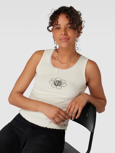 Levi's® Tank Top mit Spitzenbesatz Modell 'GRAPHIC' Weiss 3