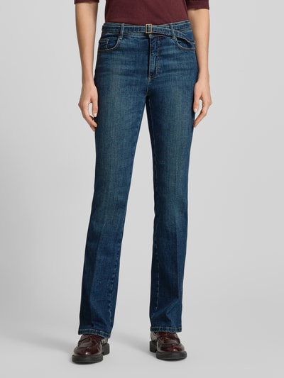 Brax Flared fit jeans met tailleband, model 'Mary' Jeansblauw - 4