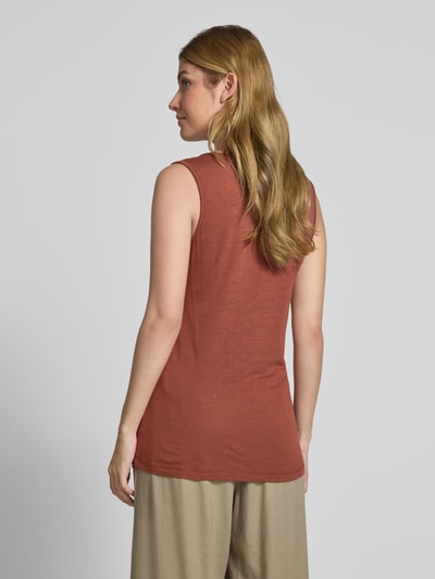 Soyaconcept Linnen top met V-hals, model 'EMEL' Roestrood - 5