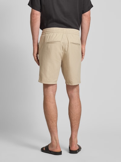 Matinique Regular fit bermuda van een mix van linnen en katoen, model 'barton' Ecru - 5