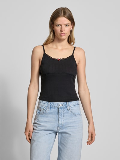 Tommy Jeans Top in Strick-Optik Modell 'POINTELLE' Black 4