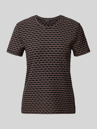 OPUS T-Shirt mit Strukturmuster Modell 'Siwave' Dunkelblau 2