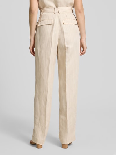 Bash Spodnie z zakładkami w pasie o kroju regular fit w kant model ‘PEANUT’ Beżowy 5