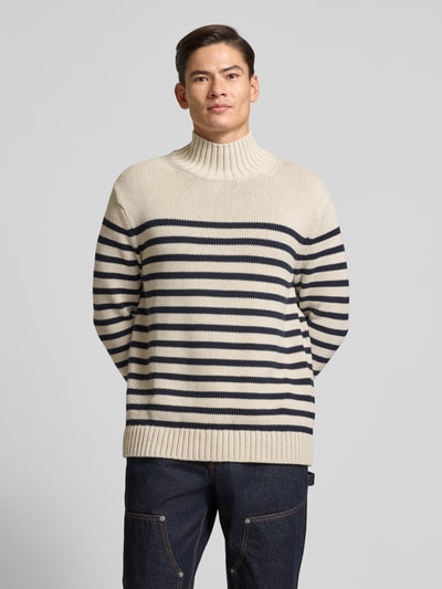Tommy Hilfiger Relaxed Fit Strickpullover aus reiner Baumwolle Modell 'BRETON' Sand 4
