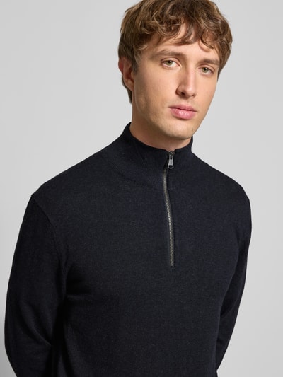 Blend Troyer aus Baumwoll-Mix in Strick-Optik Black 3