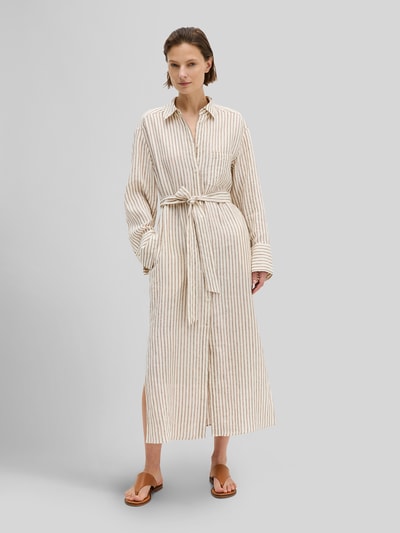 Marc O'Polo Figurumspielendes Hemdblusenkleid aus reinem Leinen Weiss 1