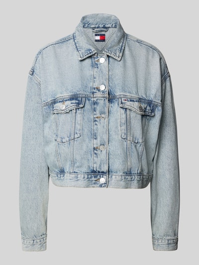 Tommy Jeans Oversized Jeansjacke aus Baumwoll-Lyocell-Mix Hellblau 2
