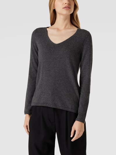 Christian Berg Woman Strickpullover aus Kaschmir mit V-Ausschnitt Anthrazit meliert 4