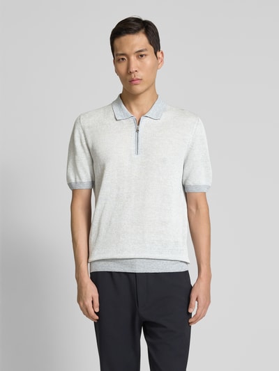 GRAN SASSO Regular Fit Poloshirt mit Reißverschluss Hellgrau 4