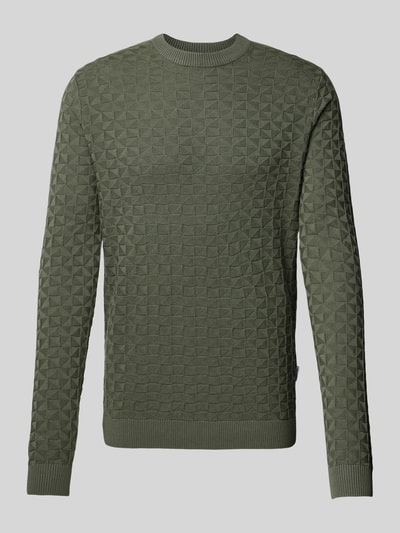 Only & Sons Sweter z dzianiny z fakturowanym wzorem model ‘KALLE’ Oliwkowy 2