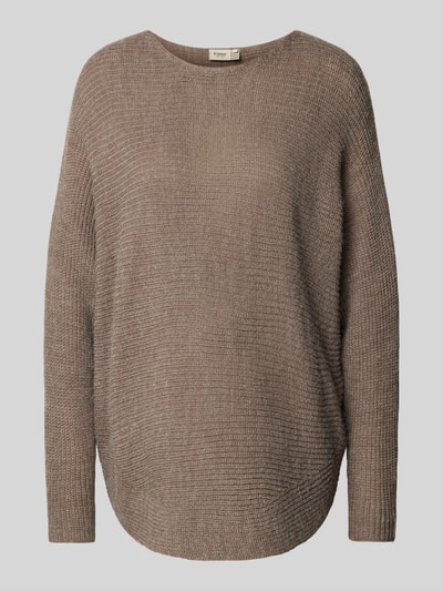 Fransa Gebreide pullover met ronde hals, model 'Eretta' Taupe - 2