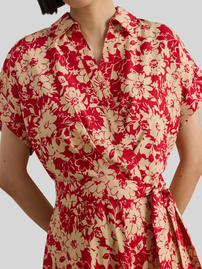 Lauren Ralph Lauren A-Linie Freizeitkleid mit abnehmbarem, materialgleichem Gürtel. Rostrot Melange 3