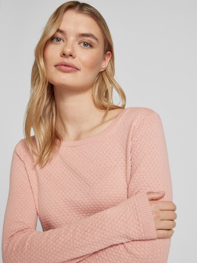 Vero Moda  Strickpullover aus reiner Baumwolle mit Rundhalsausschnitt Modell 'CARE' Hellrosa 3