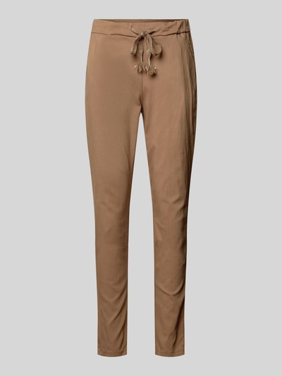 ZABAIONE Sweatpants met deelnaden Taupe - 2