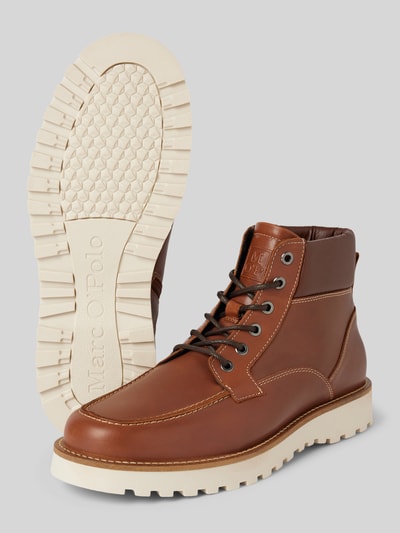 Marc O'Polo Schnürstiefel aus hochwertigem Rindsleder Cognac 3