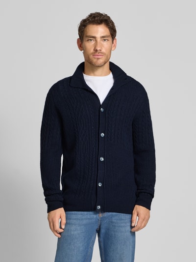 Brax Regular Fit Strickjacke mit Viskose-Anteil Modell 'Jeff' Marine 4