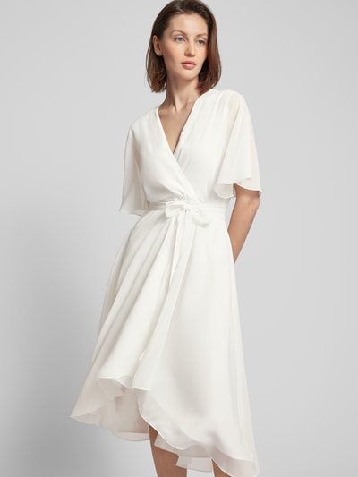 Swing Cocktailkleid in Wickel-Optik Offwhite 3