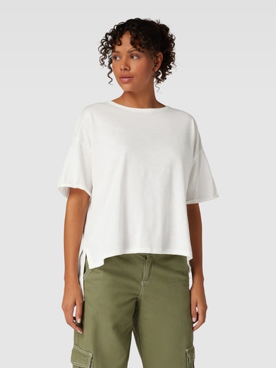 Only Oversized T-shirt met ronde hals, model 'WORLD' Offwhite - 4