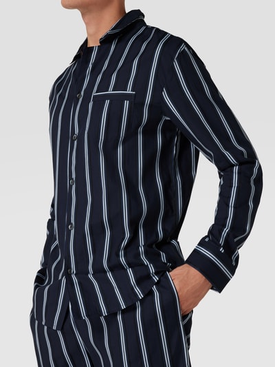 Schiesser Pyjama met streepmotief Donkerblauw - 3