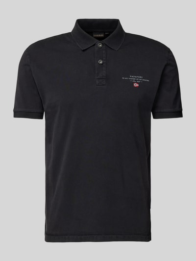 Napapijri Regular Fit Poloshirt mit Label-Print Modell 'elbas' Black 2